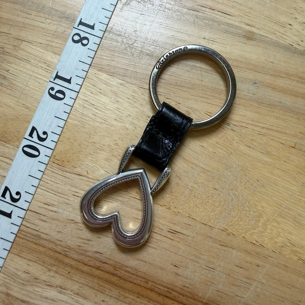 Western Boho Heart Leather Keychain from Brighton Designer Bag Charm Accessory